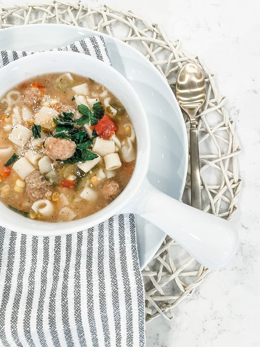Veggie Soup with Mini Meatballs