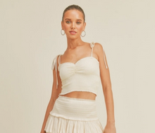 Load image into Gallery viewer, Cream Smocked Silk Top