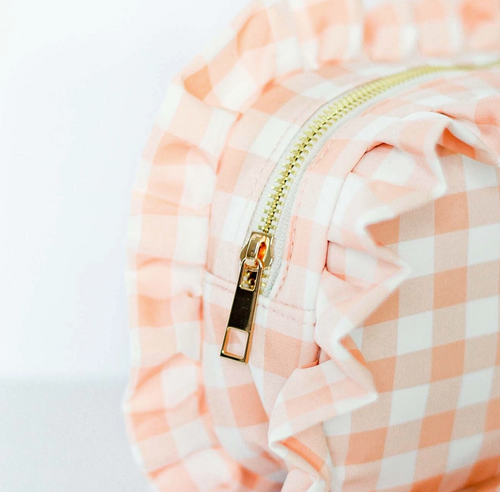 Gingham Ruffle Travel Bag