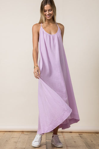 Lilac Gauzy Pullover Dress