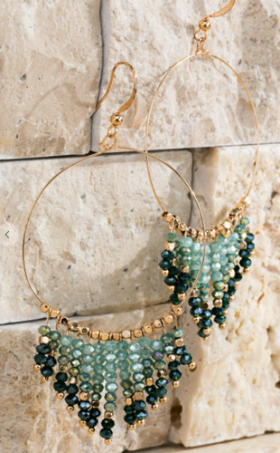 Ocean Blue & Gold Hoops