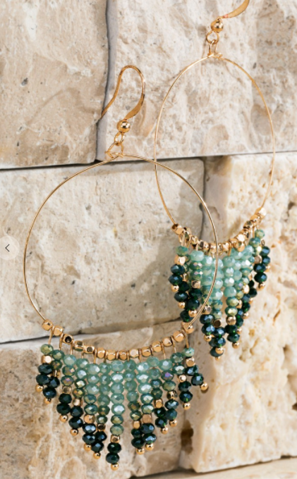 Ocean Blue & Gold Hoops