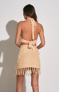 Natural Woven Wrap Skirt